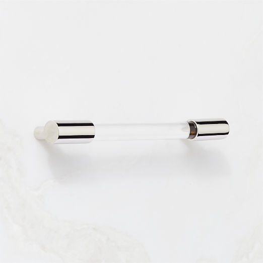 Flynn Polished Nickel and Crystal Cabinet Handle 5"