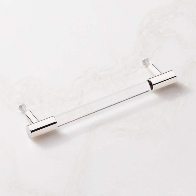 Flynn Polished Nickel and Crystal Handle 6" - image 4 of 7