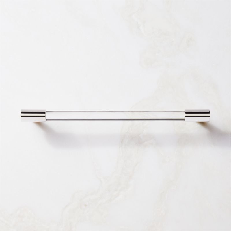 Flynn Polished Nickel and Crystal Handle 8" - image 0 of 7