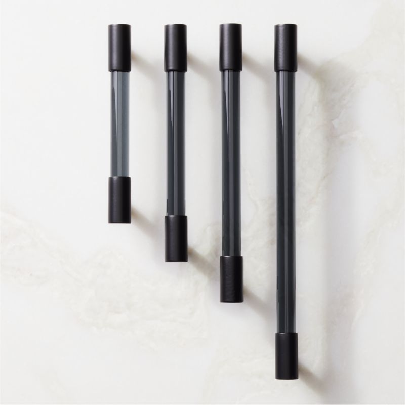 Flynn Matte Black and Smoked Crystal Handles - image 0 of 3