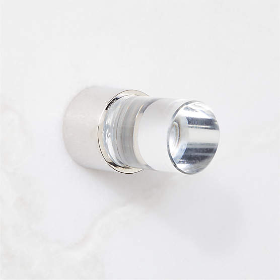 Flynn Polished Nickel and Crystal Knob