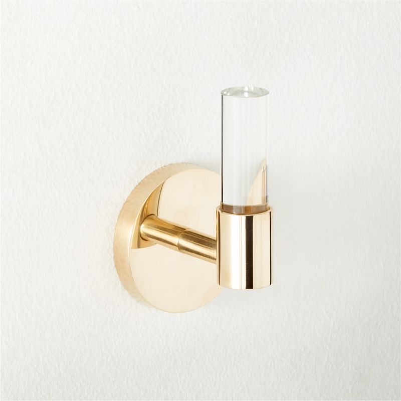 Flynn Crystal Unlacquered Brass Hook - image 0 of 4