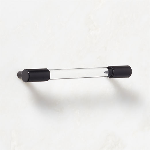 Flynn Crystal and Black Cabinet Handle 5"