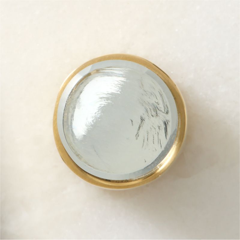 Flynn Polished Unlacquered Brass and Crystal Cabinet Knob 0.75" - image 2 of 7