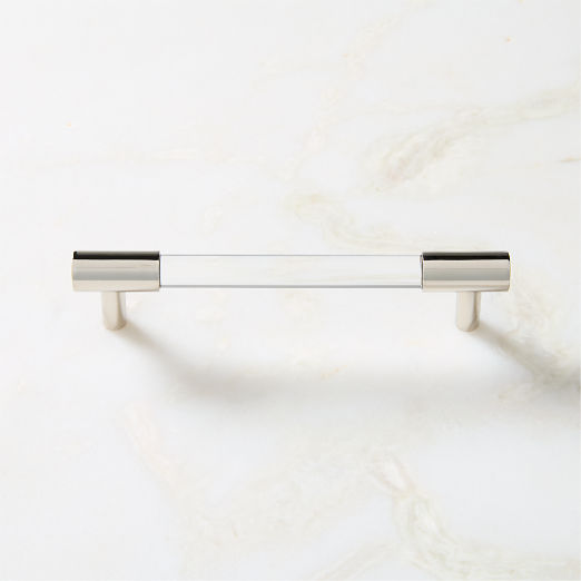 Flynn Polished Nickel and Crystal Cabinet Handle 5"