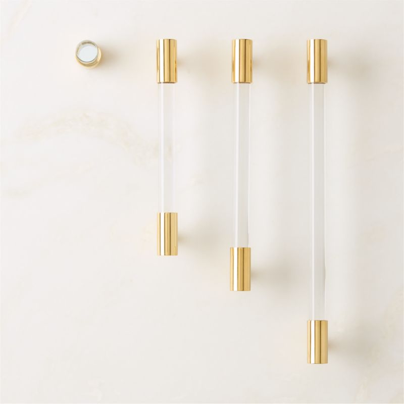 Flynn Polished Unlacquered Brass and Crystal Cabinet Knob 0.75" - image 3 of 7