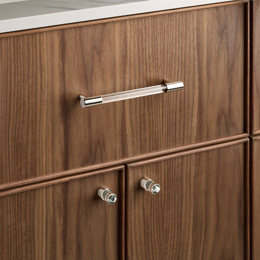 Flynn Polished Nickel and Crystal Cabinet Handles