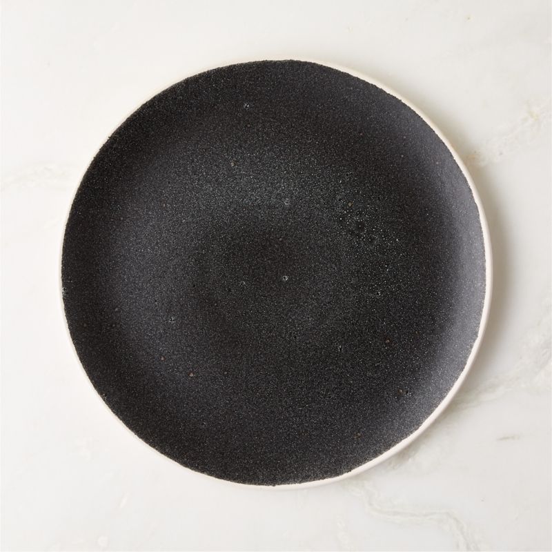 Fynn Black and White Dinner Plate with Reactive Glaze - image 0 of 3