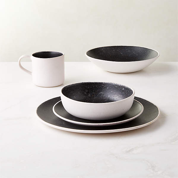Black White Dish Set