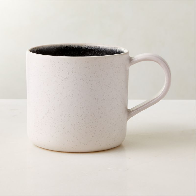 View Fynn Black and White Coffee Mug with Reactive Glaze details