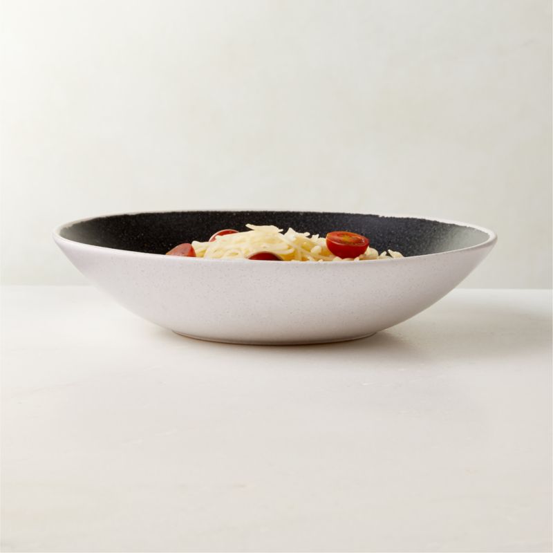 Fynn Black and White Pasta Bowl with Reactive Glaze - image 1 of 4