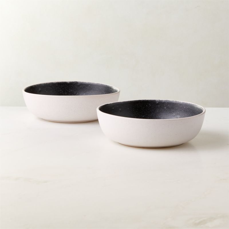 Fynn Black and White Soup Bowl with Reactive Glaze - image 1 of 3