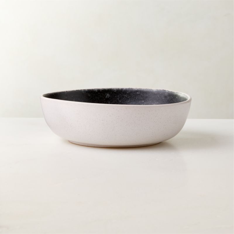 Fynn Black and White Soup Bowl with Reactive Glaze - image 0 of 3