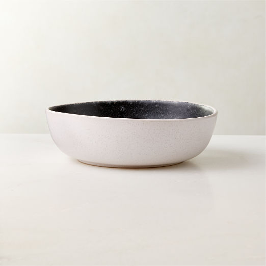 Fynn Black and White Soup Bowl with Reactive Glaze