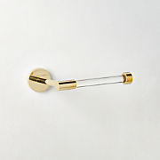 Flynn Crystal Unlacquered Brass Wall-Mounted Toilet Paper Holder