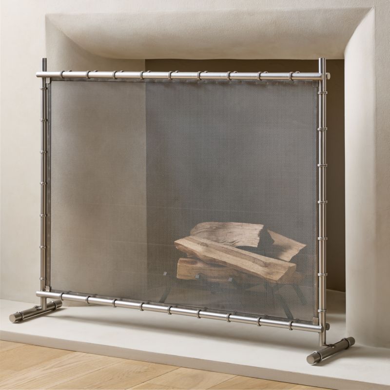 Foundry Silver Iron Fireplace Screen - image 3 of 4