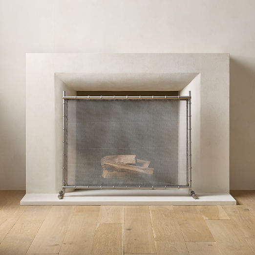 Foundry Silver Iron Fireplace Screen