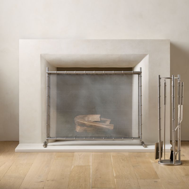 Foundry Silver Iron Fireplace Screen - image 1 of 4