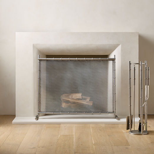 Foundry Silver Iron Fireplace Screen