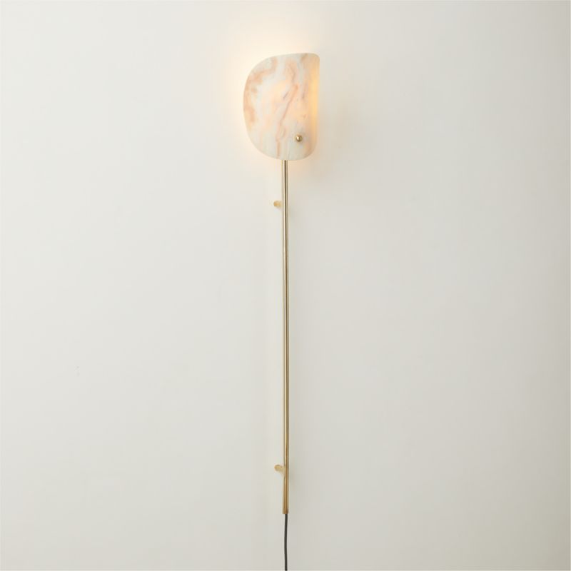 Fold Onyx and Brass Plug-In Wall Sconce Tall - image 0 of 5