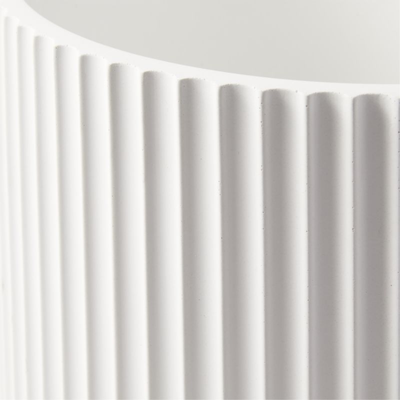 Fold White Cement Indoor Planter with Tray XL - image 3 of 5