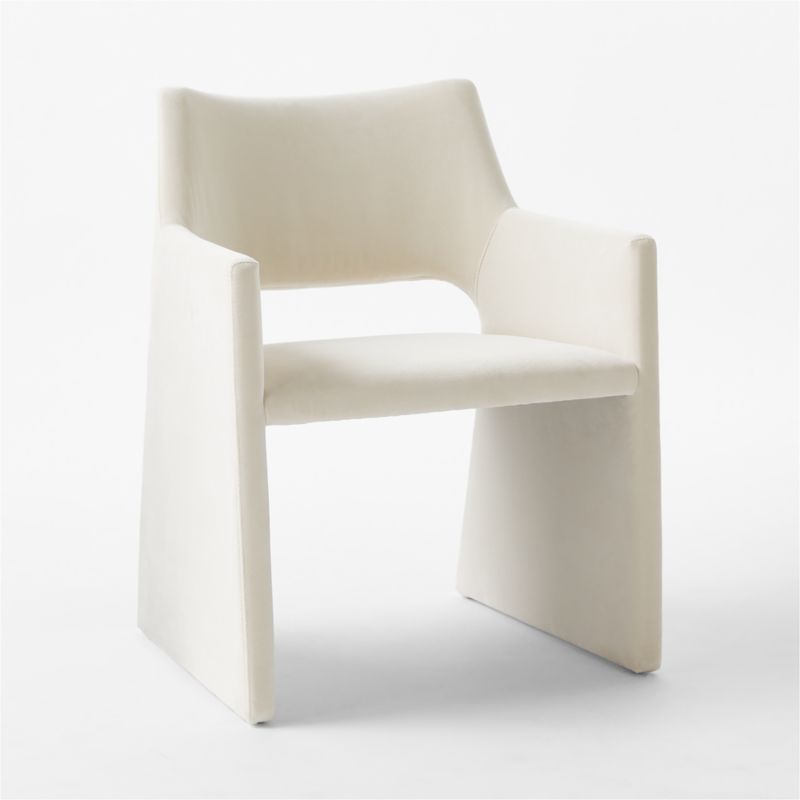 Foley Snow White Performance Velvet Dining Armchair - image 9 of 17