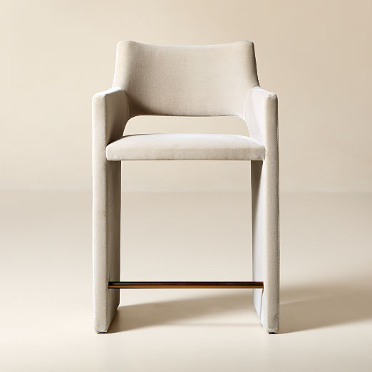 Foley Grey Faux Mohair Dining Counter Stool