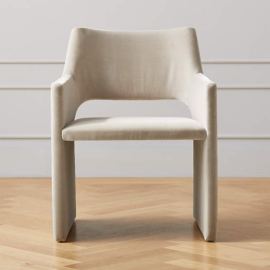 Lisette Grey Dining Armchair + Reviews CB2