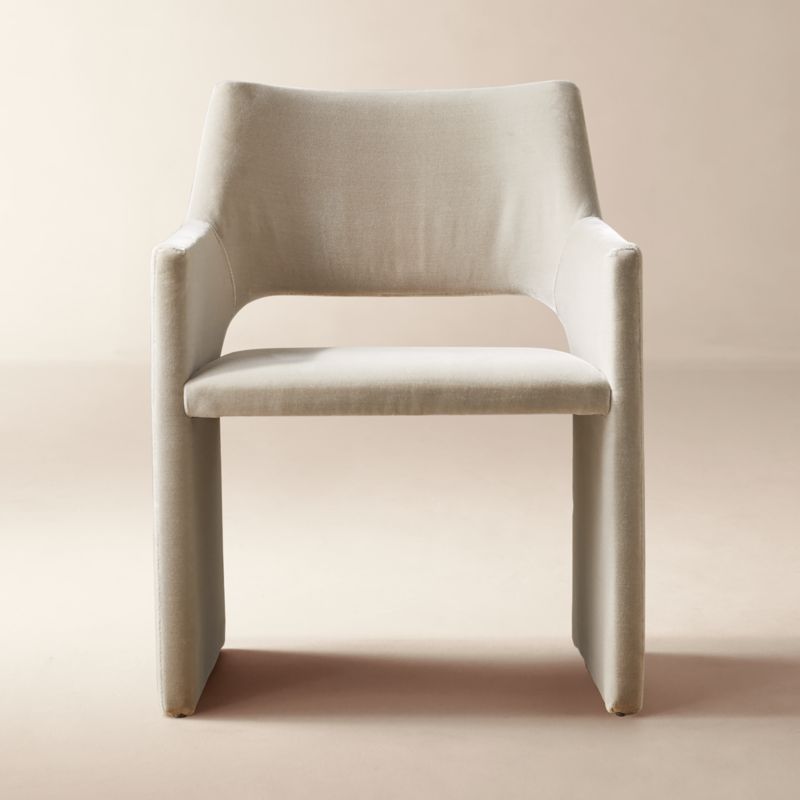View Foley Grey Faux Mohair Dining Armchair details