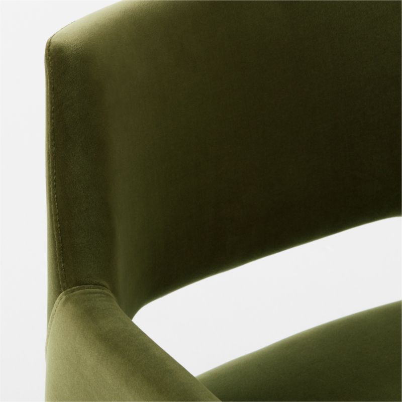 Foley Olive Green Velvet Dining Armchair - image 9 of 12