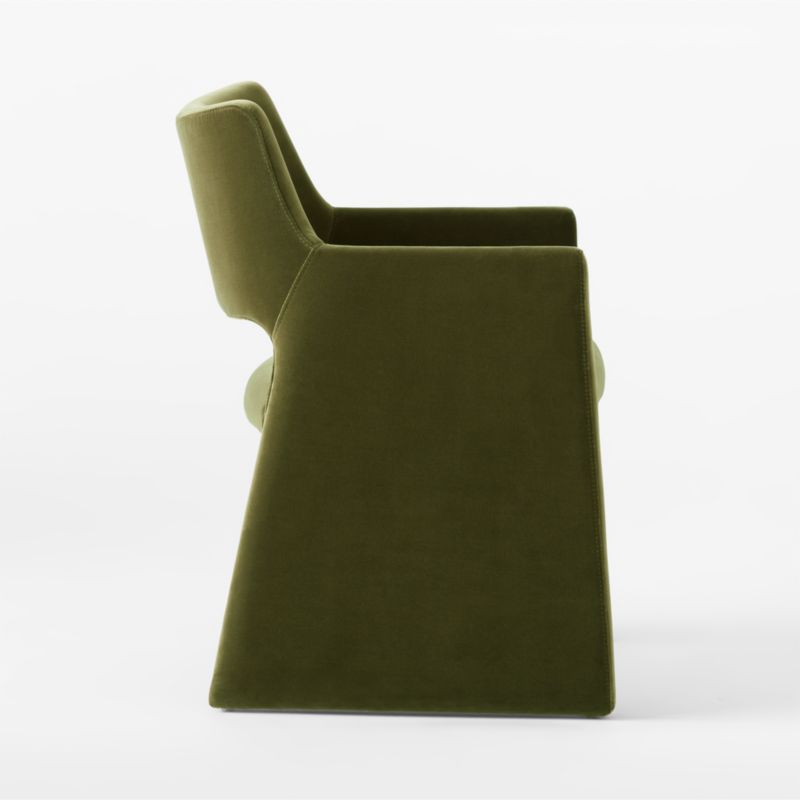 Foley Olive Green Velvet Dining Armchair - image 7 of 12