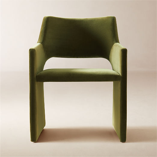 Foley Olive Green Velvet Dining Armchair