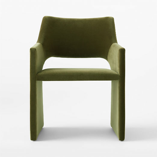 Foley Olive Green Velvet Dining Armchair