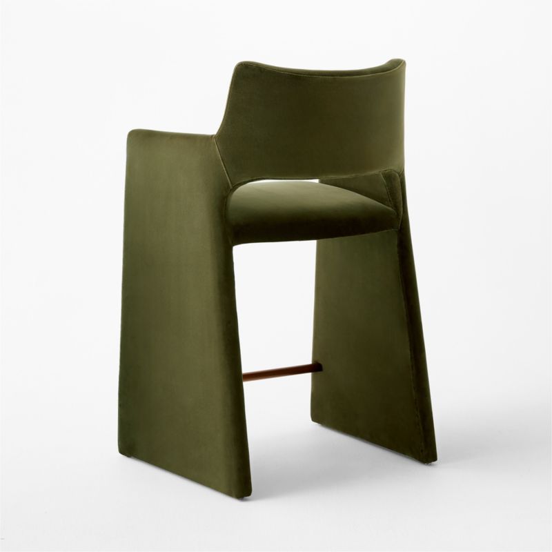 Foley Olive Green Velvet Counter Stool - image 4 of 6