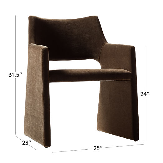 Foley Mink Velvet Dining Armchair