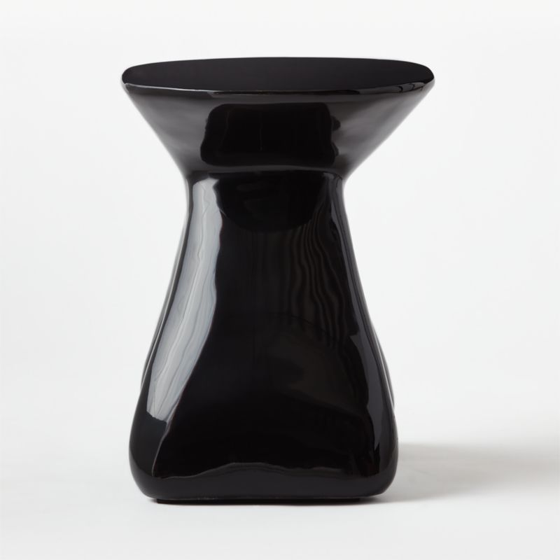 Forcella High-Gloss Black Cement Side Table - image 8 of 10