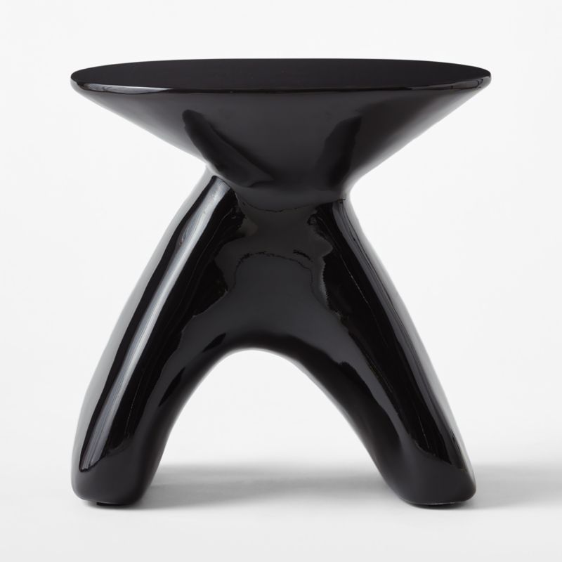 Forcella High-Gloss Black Cement Side Table - image 6 of 10