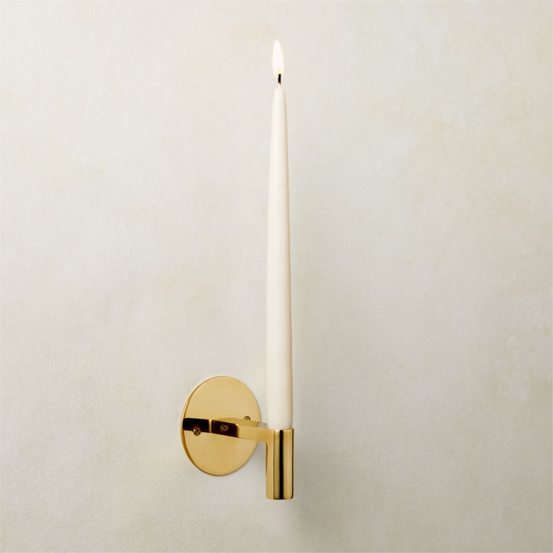 View Forde Brass Wall Sconce Taper Candle Holder details