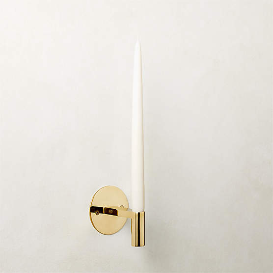 Vela Blackened Brass Modern Wall Sconce Taper Candle Holder + Reviews CB2