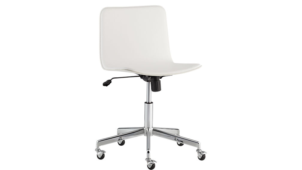 Form Faux White Leather Office Chair Reviews Cb2