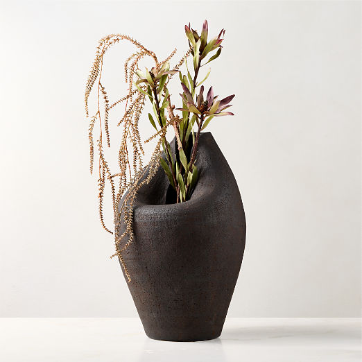 Forma Handcrafted Brown Terracotta Vase 17.5"