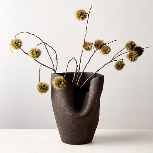 Forma Handcrafted Brown Terracotta Vase 13.75"