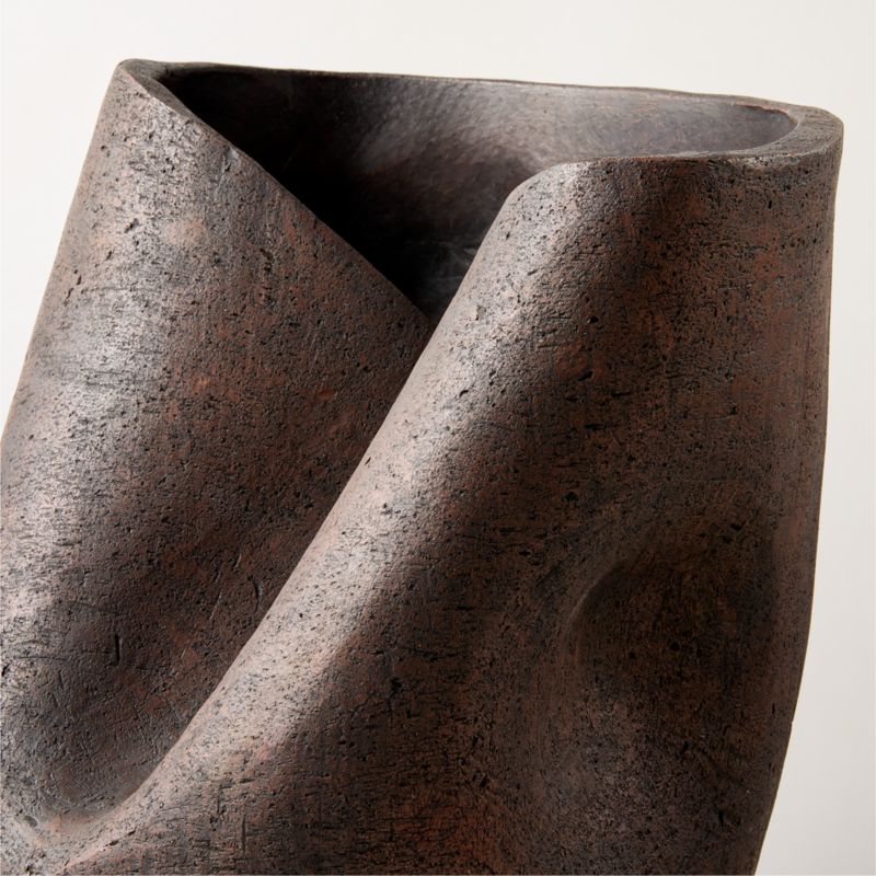 Forma Handcrafted Brown Terracotta Vase - image 2 of 5