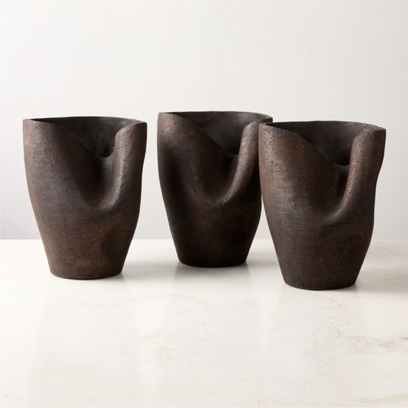 Forma Handcrafted Brown Terracotta Vase - image 3 of 5