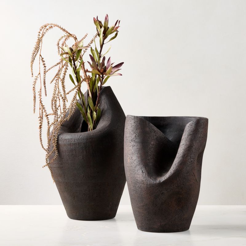 Forma Handcrafted Brown Terracotta Vase 17.5" - image 3 of 4