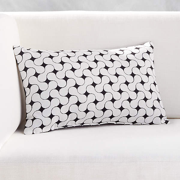 black and white patterned pillows