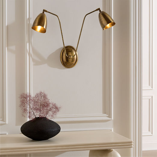 Forna 2-Light Aged Brass Wall Sconce