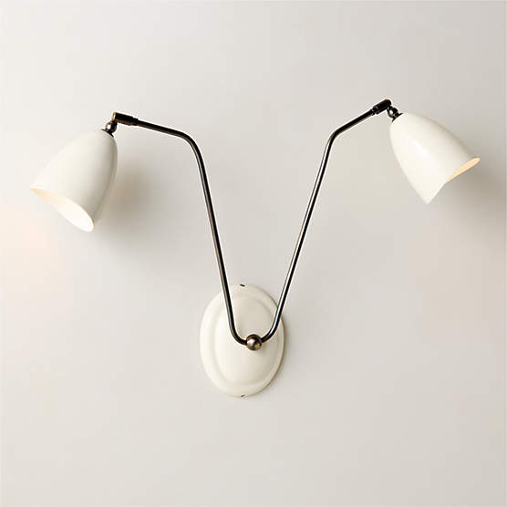 Forna 2-Light White Enamel Wall Sconce