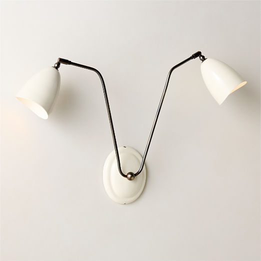 Forna 2-Light White Enamel Wall Sconce