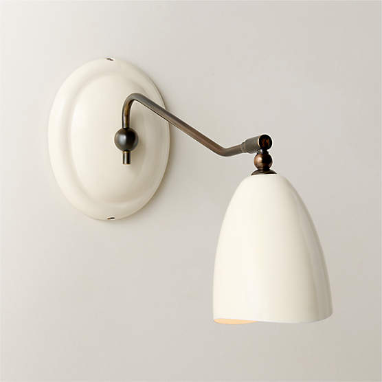 Forna White Enamel Wall Sconce
